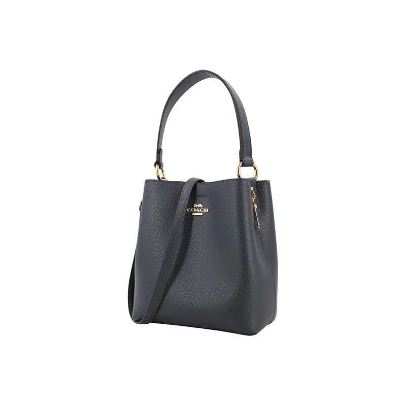 COACH Town Pebbled Leather Crossbody Bag Crossbody One Shoulder Bucket Bag Handbag Small Size Women's Navy Blue-1