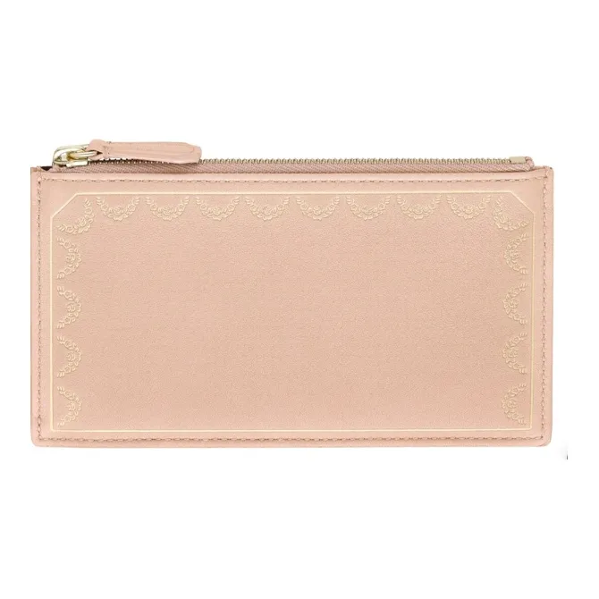 CARTIER GUIRLANDE Cow Leather Card Holder Women's Pink Beige-0