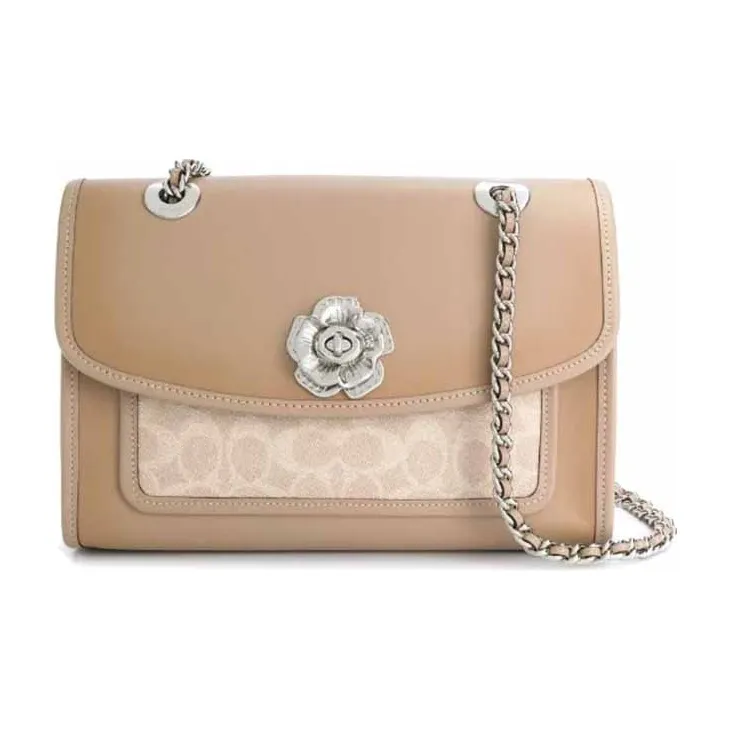 COACH Canvas With Leather Shoulder Bag, Crossbody Bag Women's Brown With Monogram-0