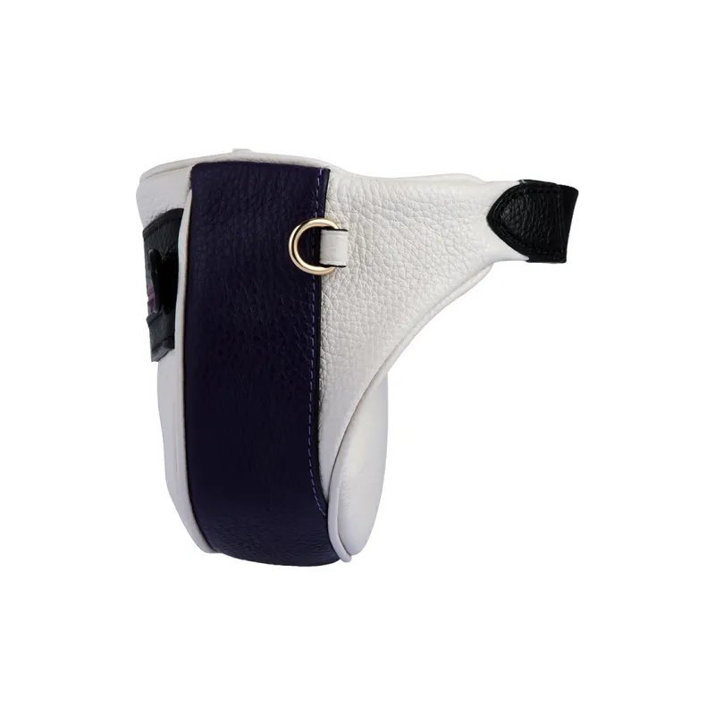 COACH Artificial Leather Fanny Pack Medium Size Women's White & Black & Purple-3