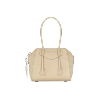 GIVENCHY Antigona Cow Leather Handbag Women's Beige/Candy Color
