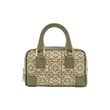 LOEWE Calfskin With Canvas Chain Bag Shoulder Bag Crossbody Bag Handbag Women's Green