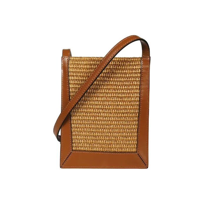 MARNI Calfskin Crossbody Bags Cell Phone Pouch Women's Brown-1