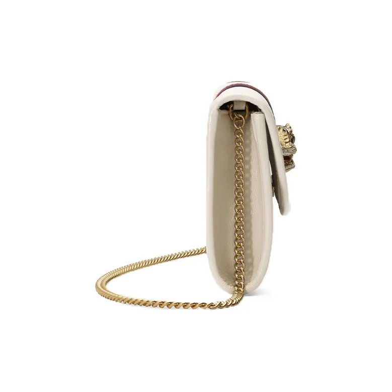 GUCCI Leather Shoulder Bag, Crossbody Bag, Clutch Mini Women's White-3