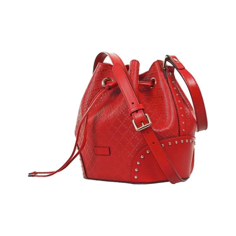GUCCI Leather Bucket Bags Shoulder Bag Crossbody Bag Regular Women's Red-1