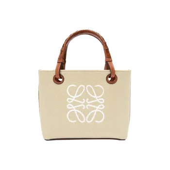 LOEWE Anagram Jacquard Fabric With Cow Leather Shoulder Bag, Crossbody Bag, Handbag Mini Women's Beige/Tan