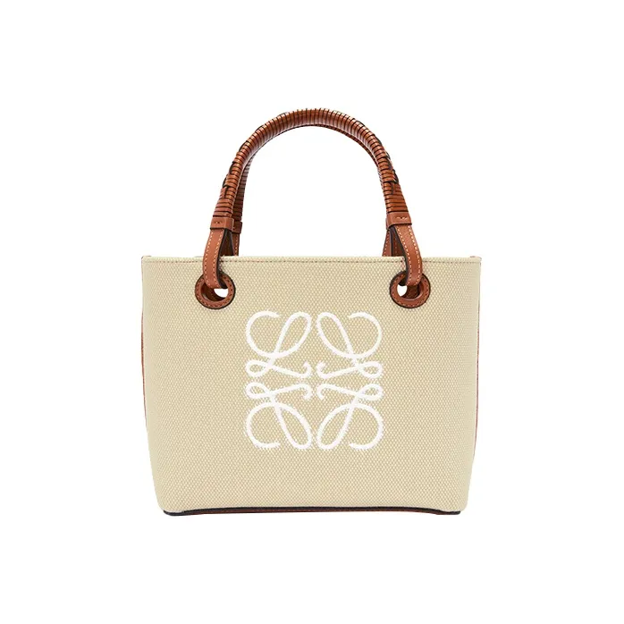 LOEWE Anagram Jacquard Fabric With Cow Leather Shoulder Bag, Crossbody Bag, Handbag Mini Women's Beige/Tan-0
