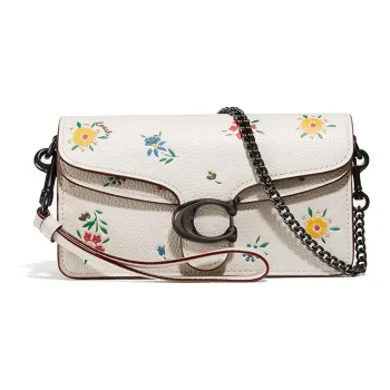 COACH Tabby Leather Shoulder Bag Portable Crossbody Bag Shoulder Bag Mini Women's White