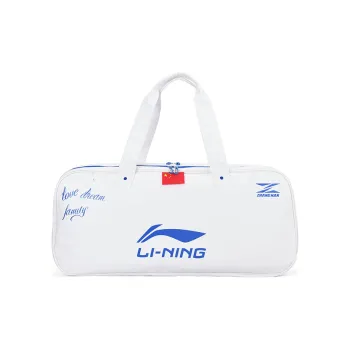 LiNing Microfiber Synthetic Leather Badminton Square Bag Handbag Regular Unisex White Blue