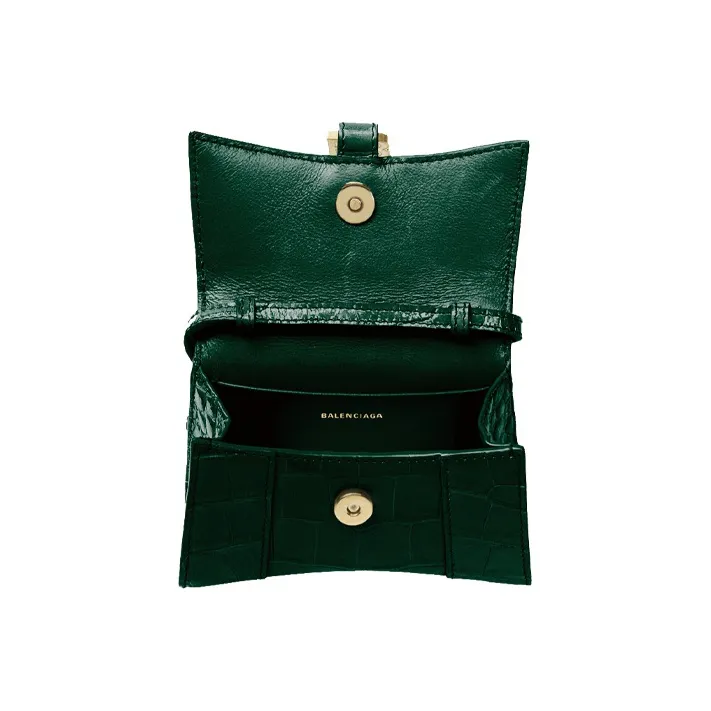 Balenciaga Cow Leather Crossbody Bag Mini Women's Green-3