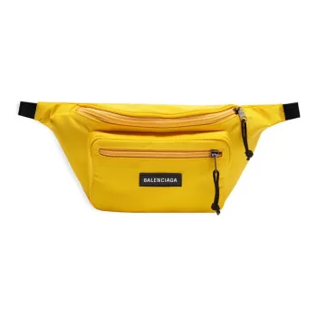 Balenciaga Nylon Fabric Sling Bag, Fanny Pack Unisex Yellow