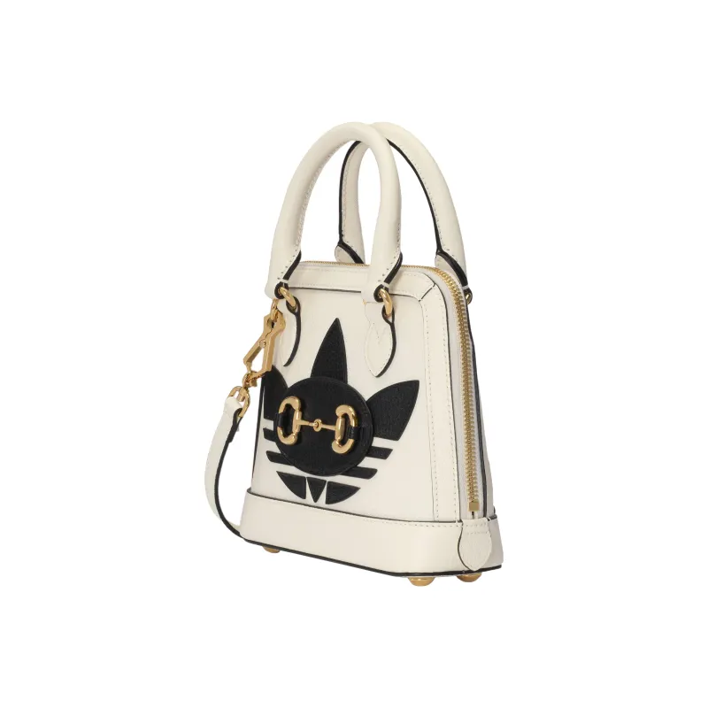 GUCCI Horsebit 1955 Leather Handbag Mini Women's White-2