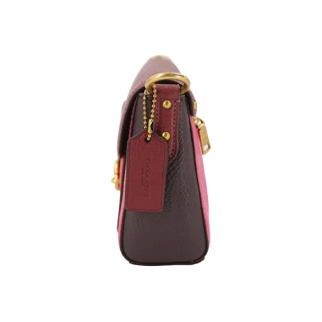 COACH Leather Shoulder Bag Portable Crossbody Bag Shoulder Bag Women's Red & Pink-2