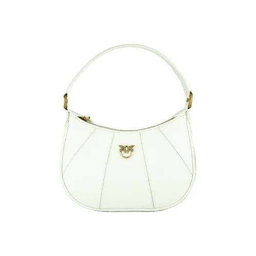 PINKO Leather Half Moon Bag Mahjong Bag Crossbody Handbag Shoulder Bag Mini Women's White