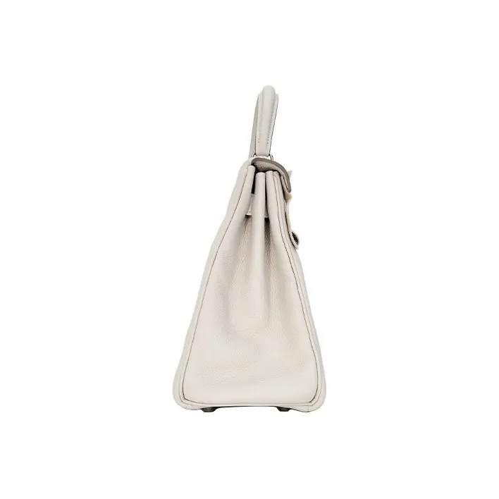 HERMES Kelly Togo Calfskin Handbag Women's 10 Craie Milkshake White-2