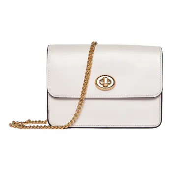 COACH Bowery Cow Leather Small Square Bag Portable Crossbody Bag Shoulder Bag Women's White