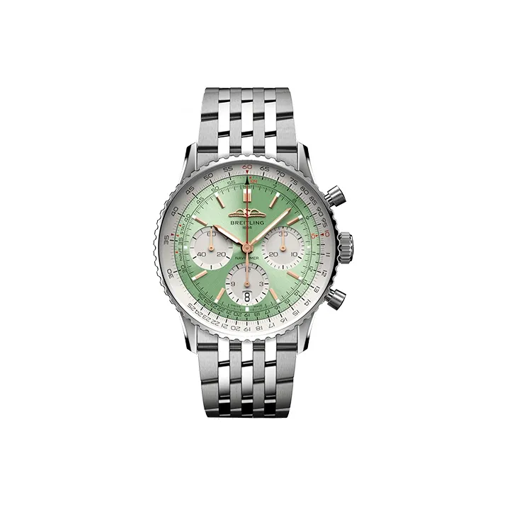 BREITLING Aviation Chronometer Automatic Mechanical Movement Men's Watches Watch 41mm Green Dial-0