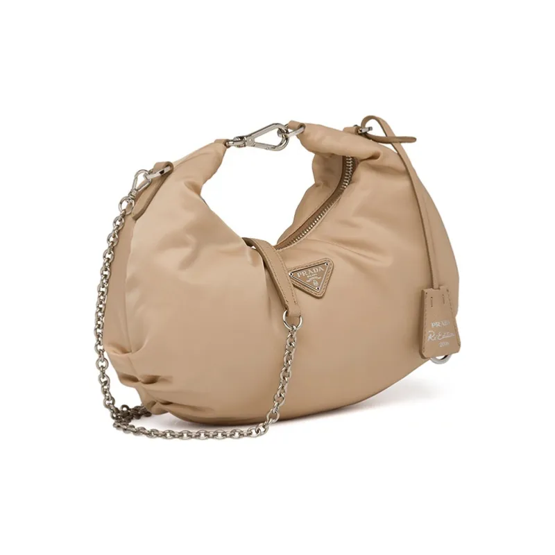 PRADA Nylon Fabric Crossbody Handbag Women's Cameo Brown Beige-1