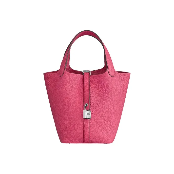 HERMES Picotin Taurillon Maurice Bullock Leather Basket Bag Handbag Bucket Bag Women's 5R Rose Shocking Vibrant Pink-0