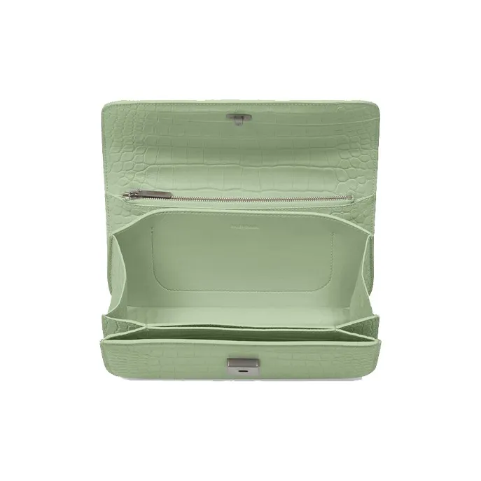 Balenciaga Gossip Cow Leather Portable Crossbody Bag, Shoulder Bag Women's Green-3