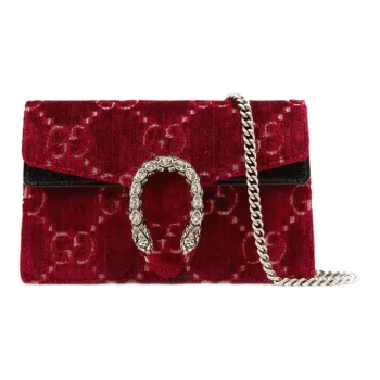 GUCCI Dionysus Velvet Shoulder Bag, Crossbody Bag Women's Red