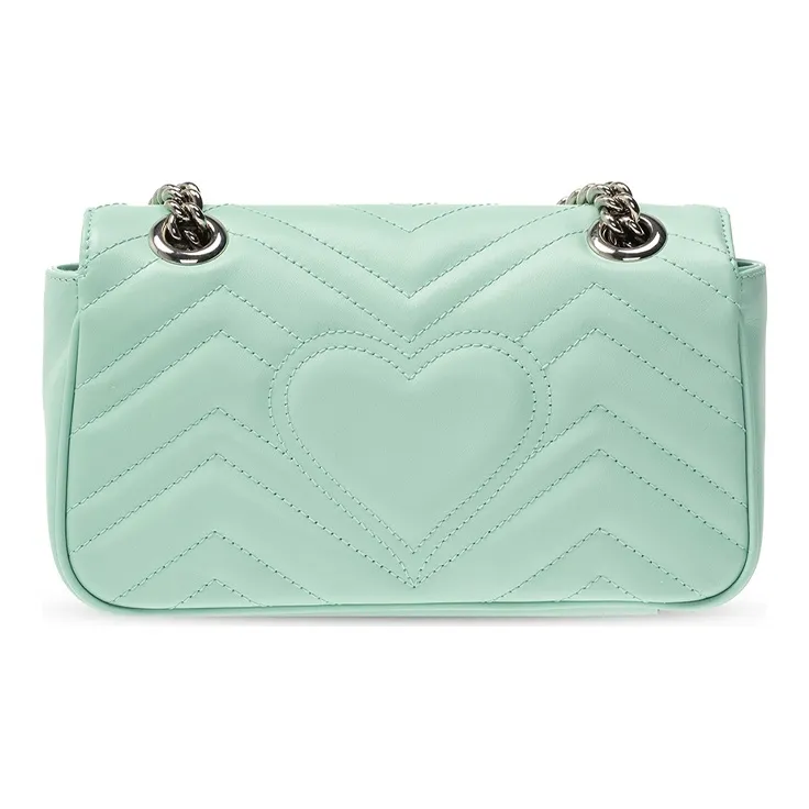 GUCCI Quilting Leather Chain Bag Crossbody Bag Shoulder Bag Women's Mint Green-2