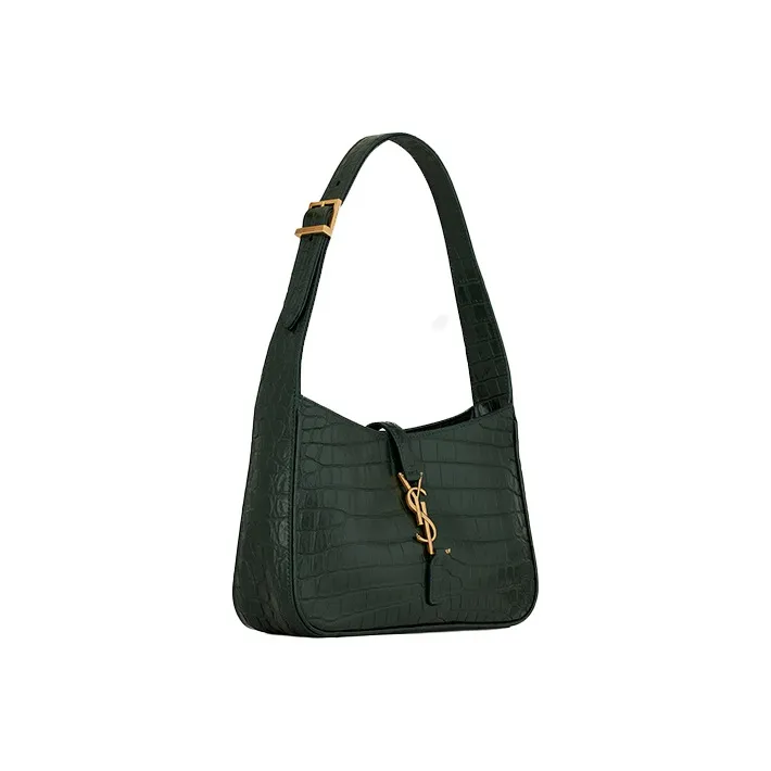 SAINT LAURENT LE5A7 Cow Leather Shoulder Bag Hobo Bag Handbag Shoulder Bag Women's Dark Green-1