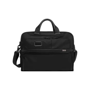 TUMI Alpha 3 Elastic Nylon Briefcase Men's Black