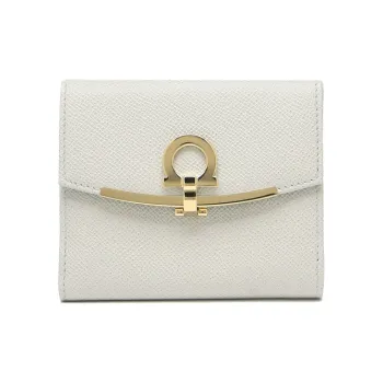 FERRAGAMO Leather Wallet Women's Gray