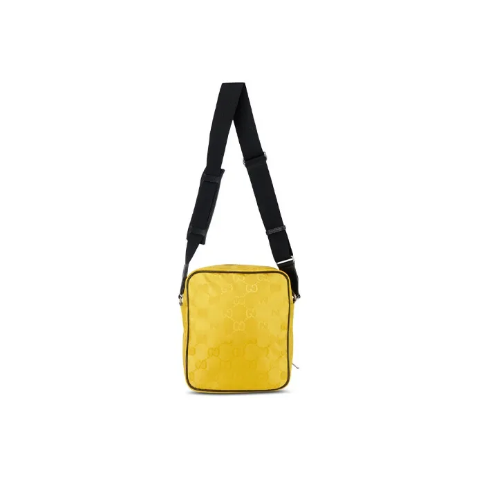 GUCCI Off The Grid Nylon With Leather Shoulder Bag Crossbody Bag Unisex Yellow & Black-2