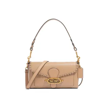 COACH Jade Leather Shoulder Bag Crossbody Bag Handbag Medium Size Women's Milk Tea Beige