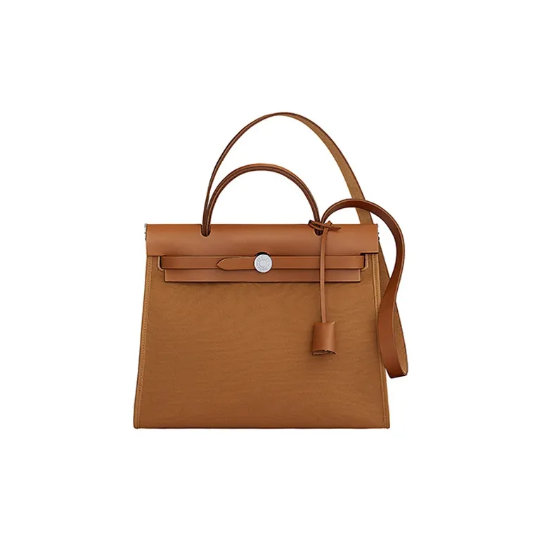 HERMES Herbag Leather Handbag Shoulder Bag Crossbody Bag Unisex Sand/Orchid Pink-0