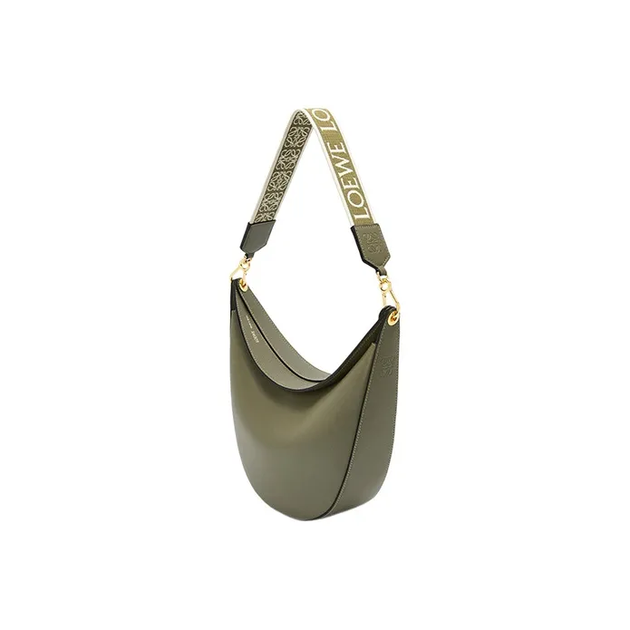 LOEWE Luna Cow Leather With Fabric Shoulder Bag, Handbag, Shoulder Bag Women's Avocado Green-1