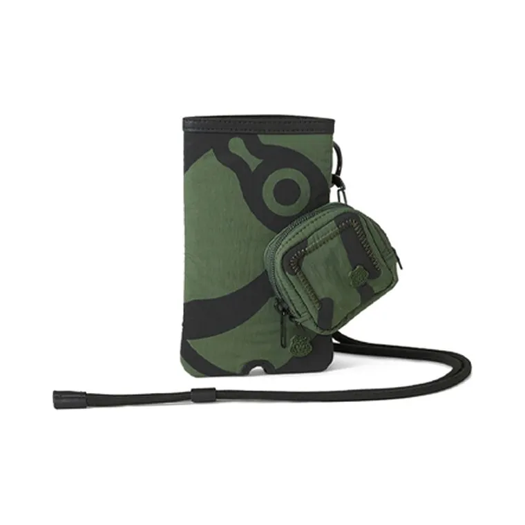 KENZO Cell Phone Pouch Earphone Case Shoulder Bag Crossbody Bag Men's Dark Khaki Green-0