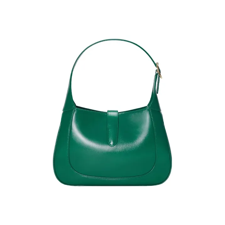 GUCCI Jackie 1961 Leather Crescent Shoulder Bag Shoulder Bag Small Size Women's Emerald Green-3