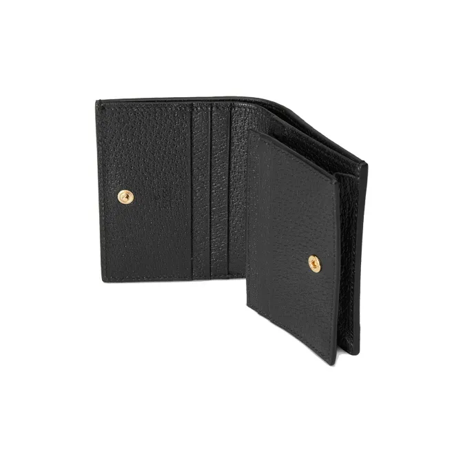 GUCCI GG Marmont Leather Card Holder, Wallet Regular Women's Black-5