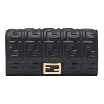 FENDI By Marc Jacobs Baguette Continental Black Nappa Leather Wallet