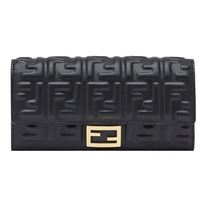FENDI By Marc Jacobs Baguette Continental Black Nappa Leather Wallet-0