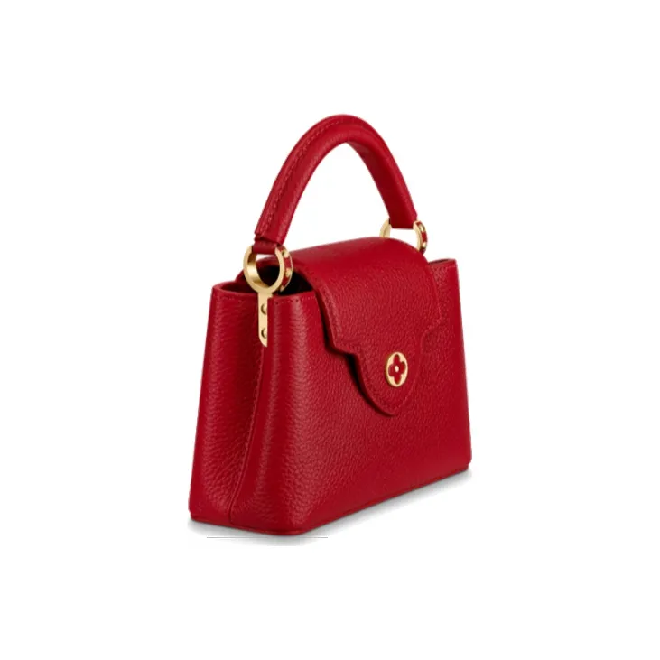LOUIS VUITTON Taurillon Leather Handbag, Shoulder Bag, Crossbody Bag Mini Women's Candy/Bright Red-1