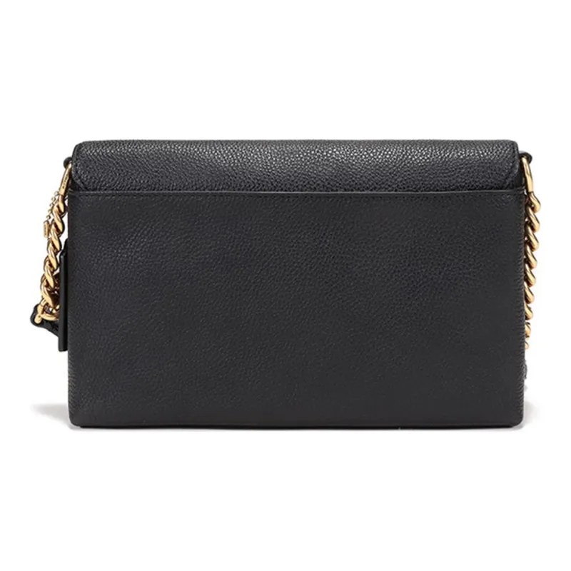 COACH Crosstown Pebbled Leather Small Square Bag Shoulder Bag Crossbody Bag Medium Size Women's Black-2