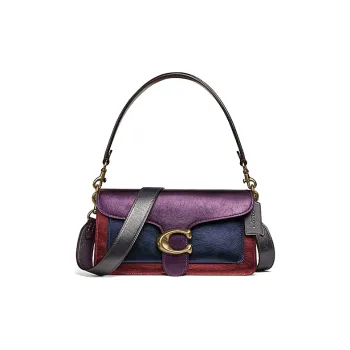 COACH Tabby Multicolor Leather Wine God Bag Shoulder Bag Crossbody Bag Women's Purple Blue Red