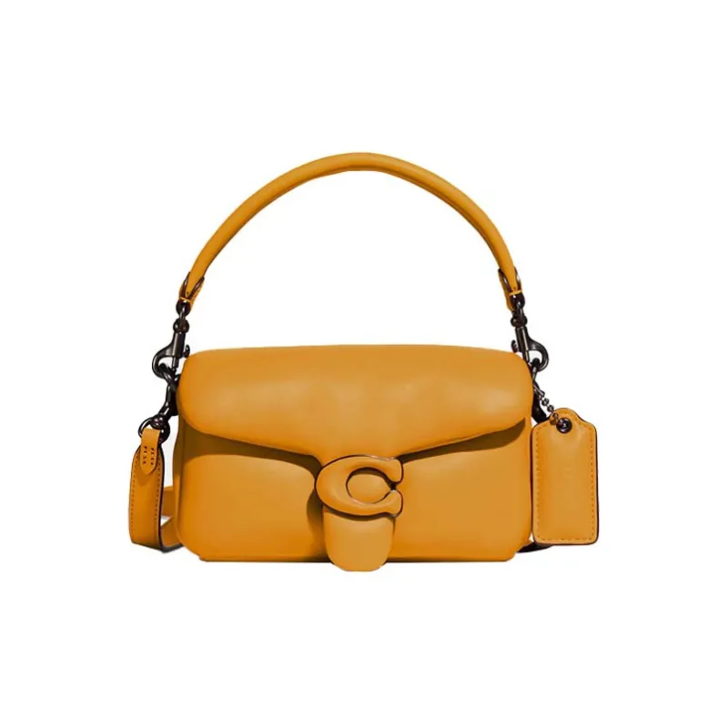 COACH Pillow Tabby Leather Pillow Bag, Cloud Bag, Shoulder Bag, Crossbody Bag Trumpets Women's Macaron Orange-0