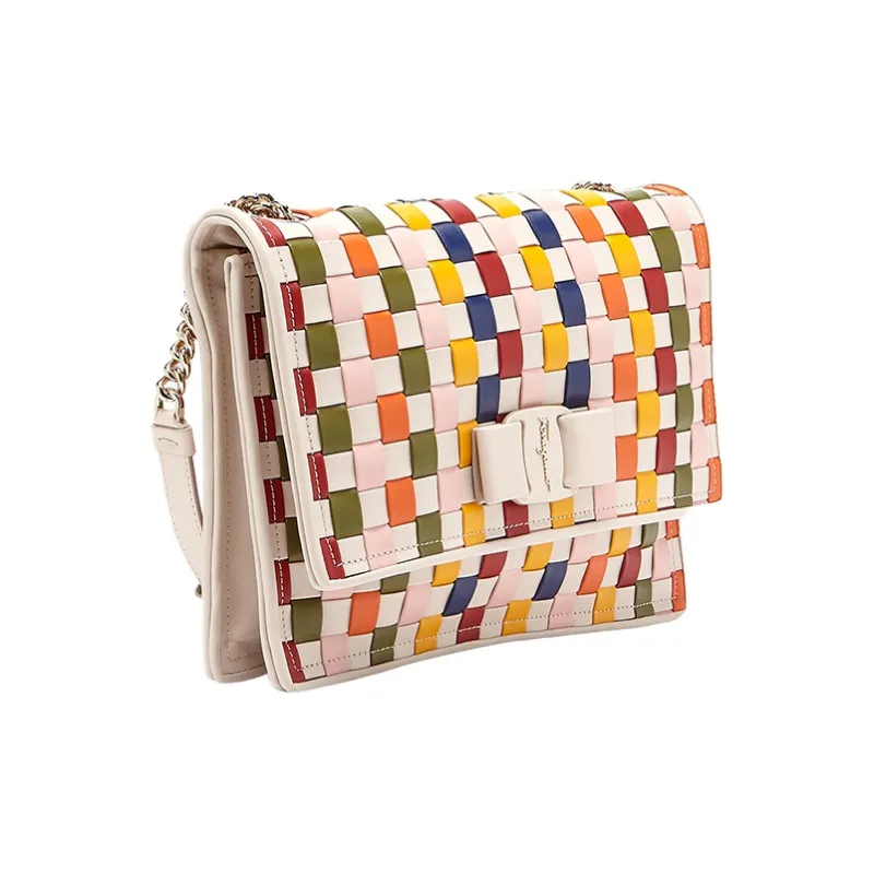 FERRAGAMO Cow Leather Pillow Bag Shoulder Bag Crossbody Bag Small Size Women's Multicolor-1