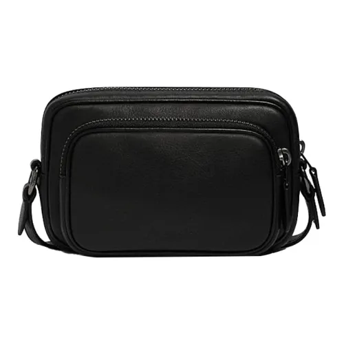 COACH Edge Calfskin Camera Bags Shoulder Bag Crossbody Bag Mini Men's Black