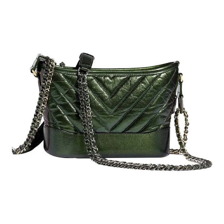 CHANEL Gabrielle Calfskin Shoulder Bag, Crossbody Bag Trumpets Women's Green-1