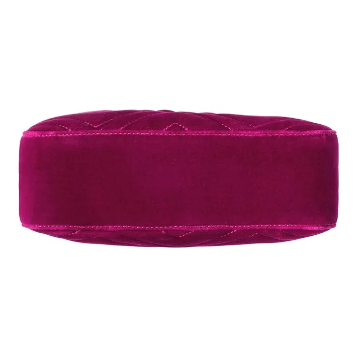 GUCCI Velvet Camera Bag Shoulder Bag Crossbody Bag Small Size Women's Fuchsia-6