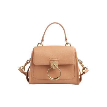 Chloe Tess Grained Calfskin Handbag Shoulder Bag Crossbody Bag Mini Women's Peach Orange