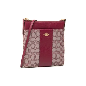 COACH Kitt Leather Shoulder Bag Crossbody Bag Small Size Women's Dark Reddish Purple
