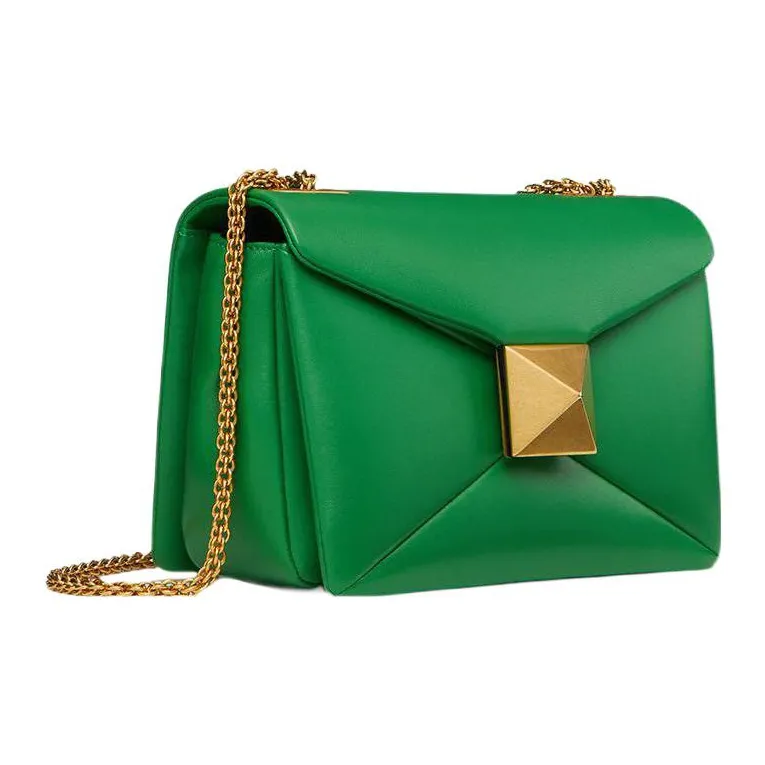 Valentino One Stud Sheepskin Handbags Shoulder Bag Crossbody Bag Regular Women's Tale Green/Dark Green-2