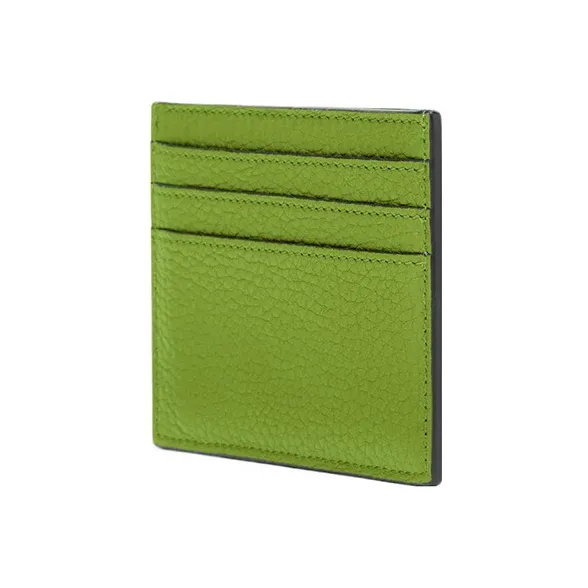FENDI Cow Leather Business Card Holder Women's Green-1